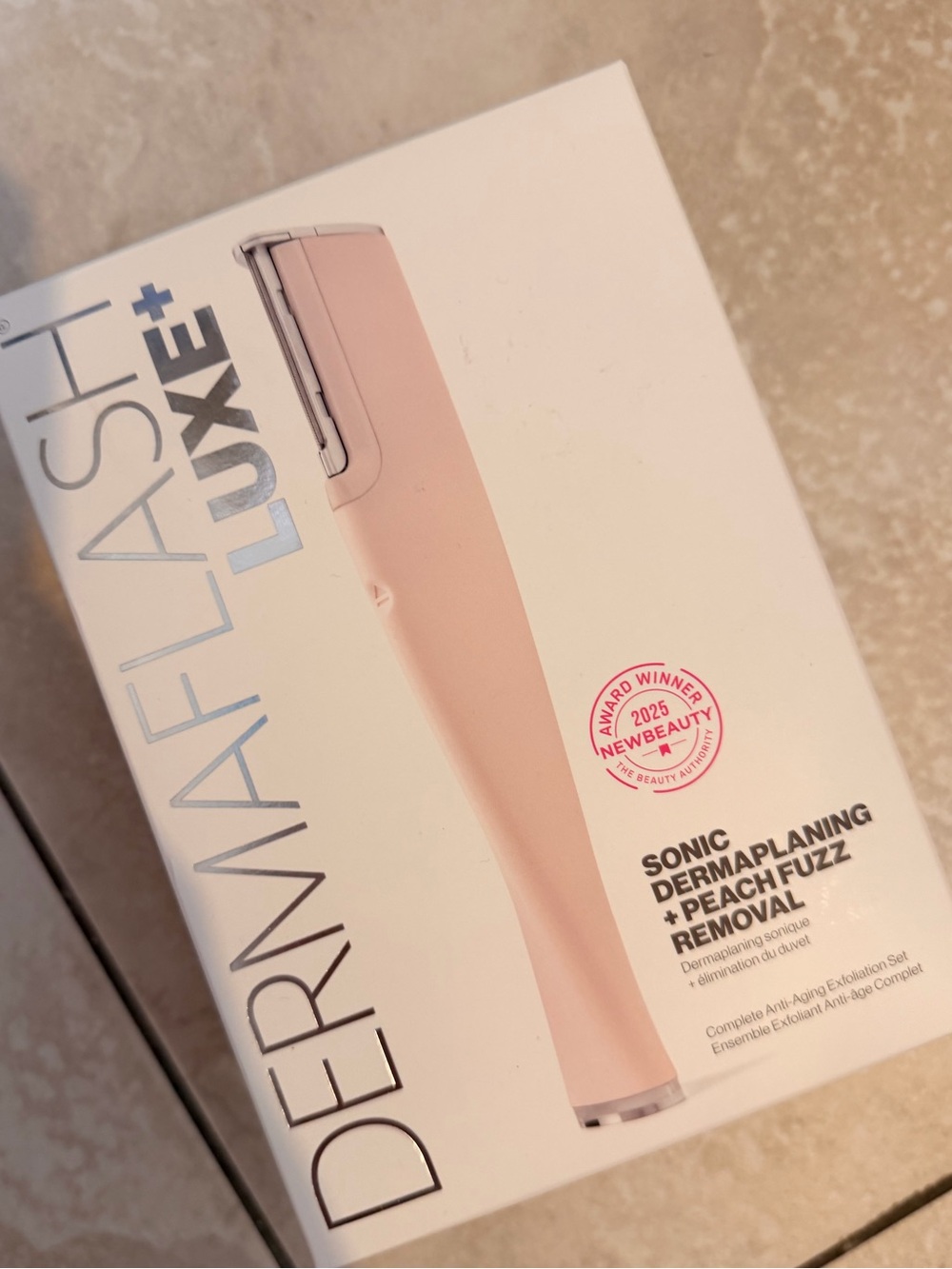 Dermaflash Luxe+ Sonic Dermaplaning & Peach Fuzz Removal Device BNIB Rose Gold